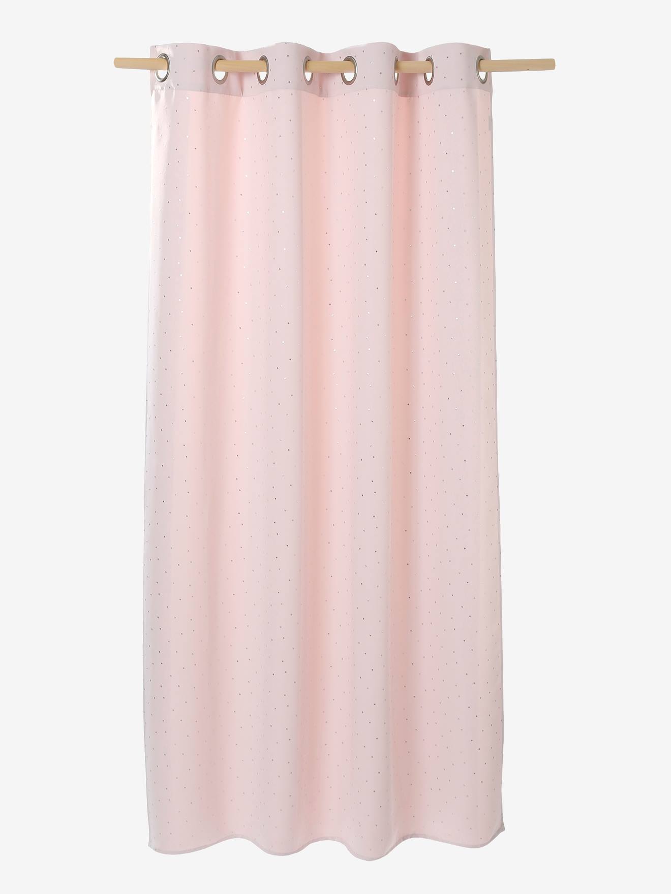 Cortina blackout com estampa Silver Star rosa claro