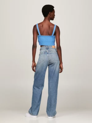 Top cropped de tricô