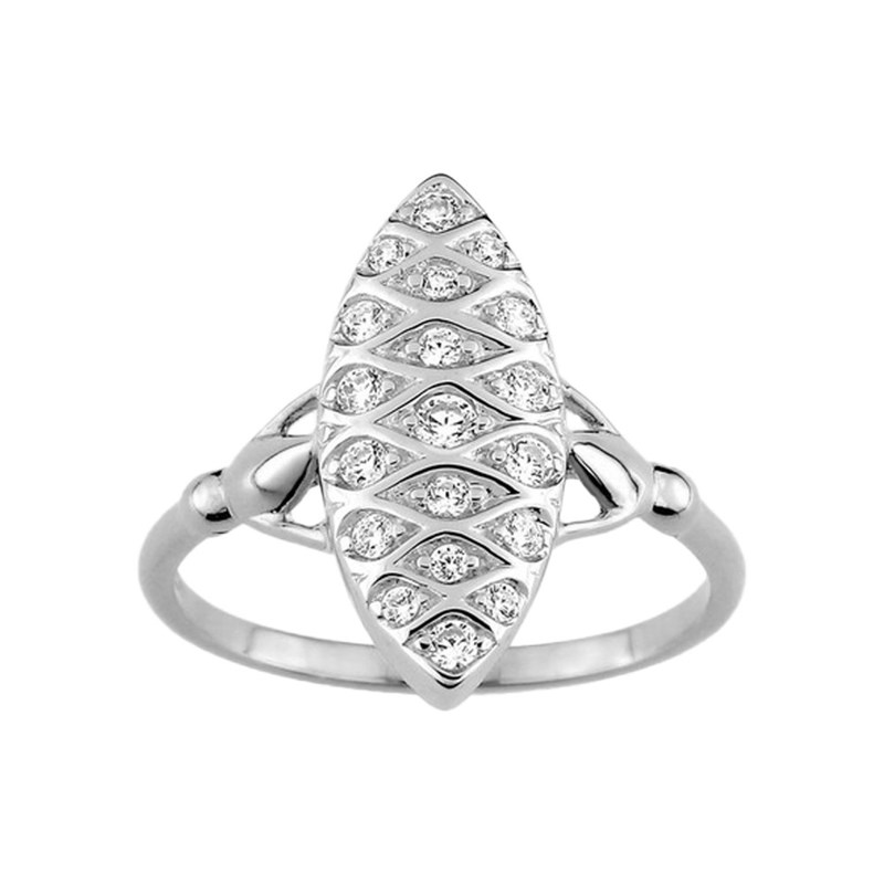 Bague femme - Marquise - Oxyde de zirconium - Argent 925