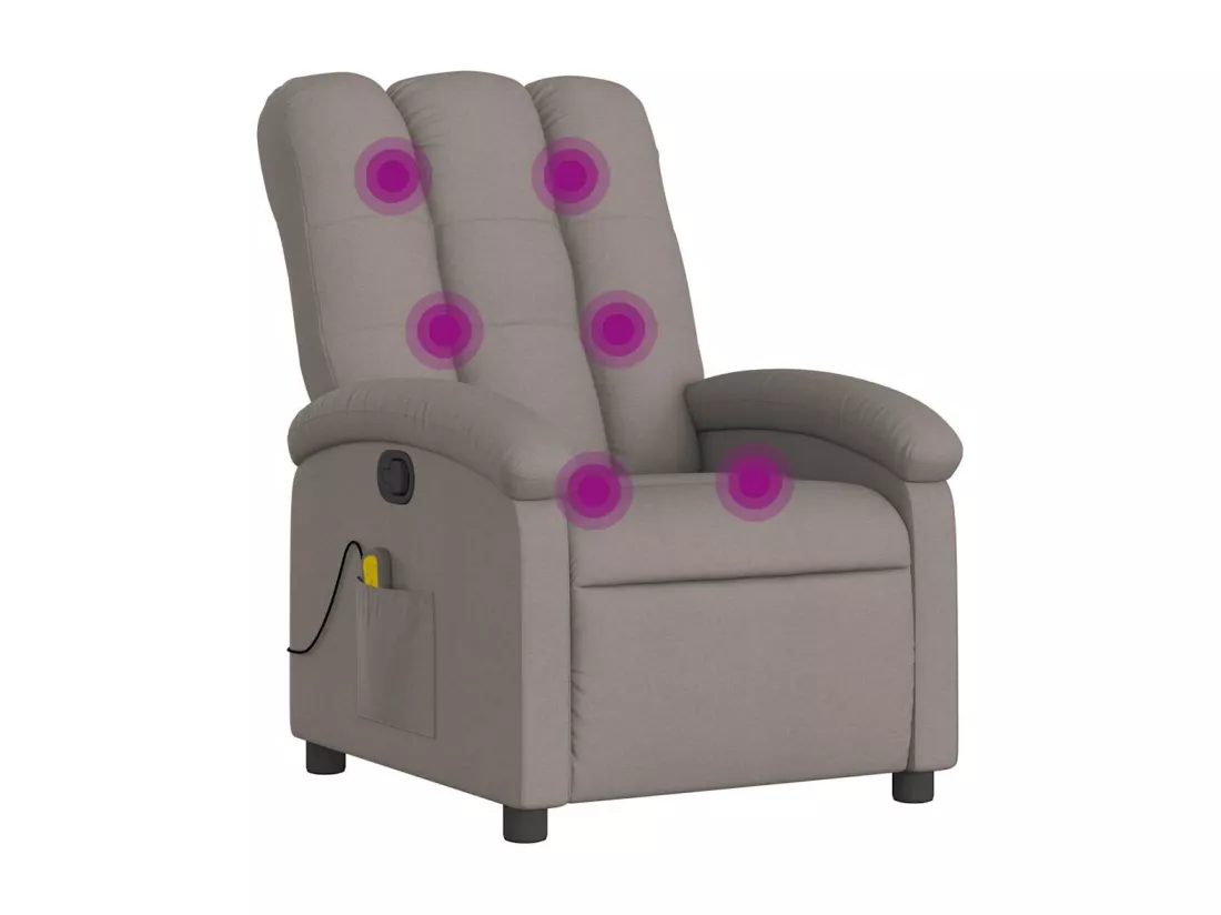 Fauteuil de massage inclinable Taupe Tissu
