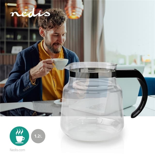 Nedis Glas Kaffe Kande | Kompatibel med: Moccamaster K / KB/ 1 0PL / Excellent 10S | 1.2 l | Sort
