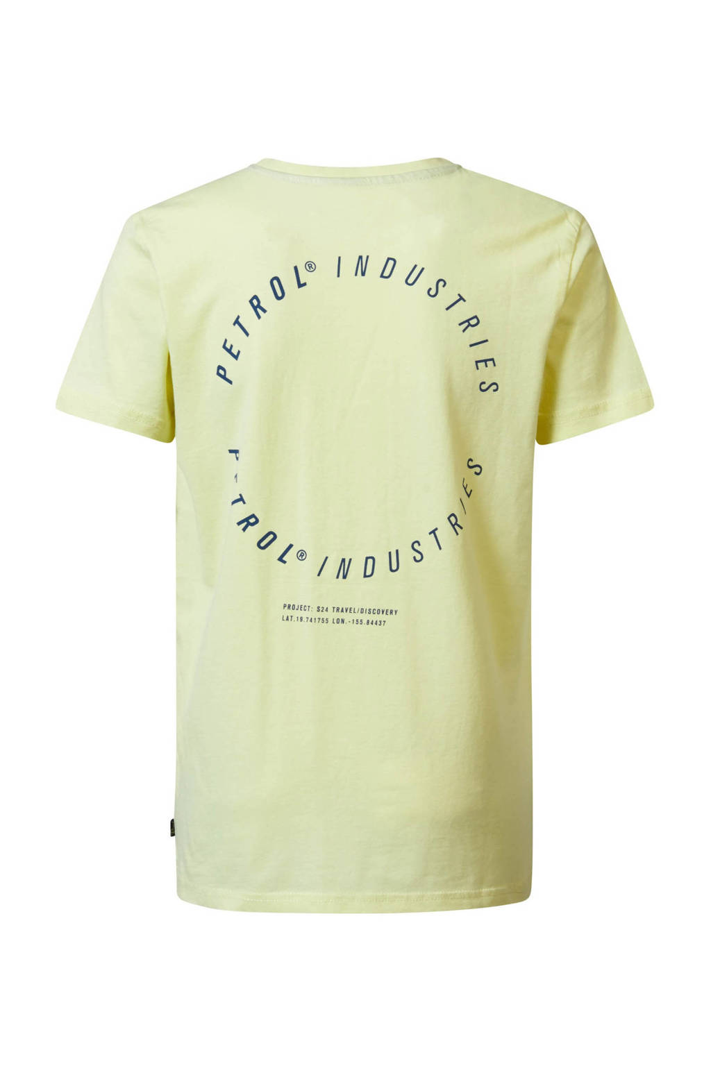 Petrol Industries T-shirt met backprint geel