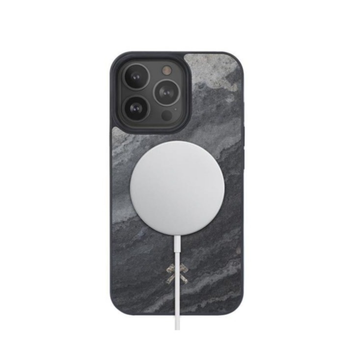 iPhone 13 Pro MagSafe Hülle Stone Edition EcoBump (STO077) - Camo Gray