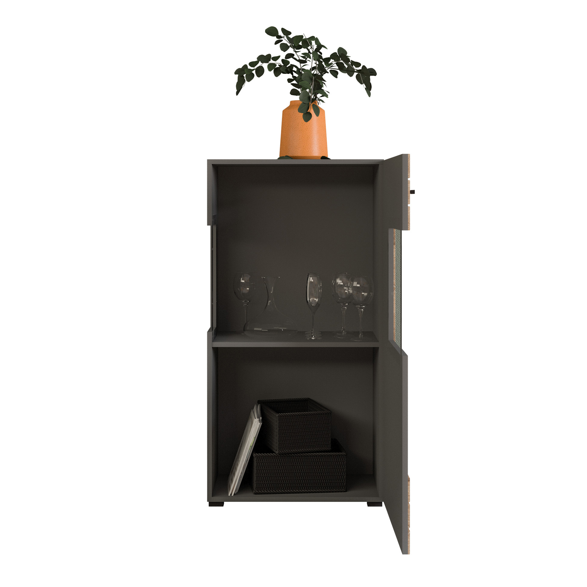 Highboard FRENO - grau - Nox Oak - 60 cm