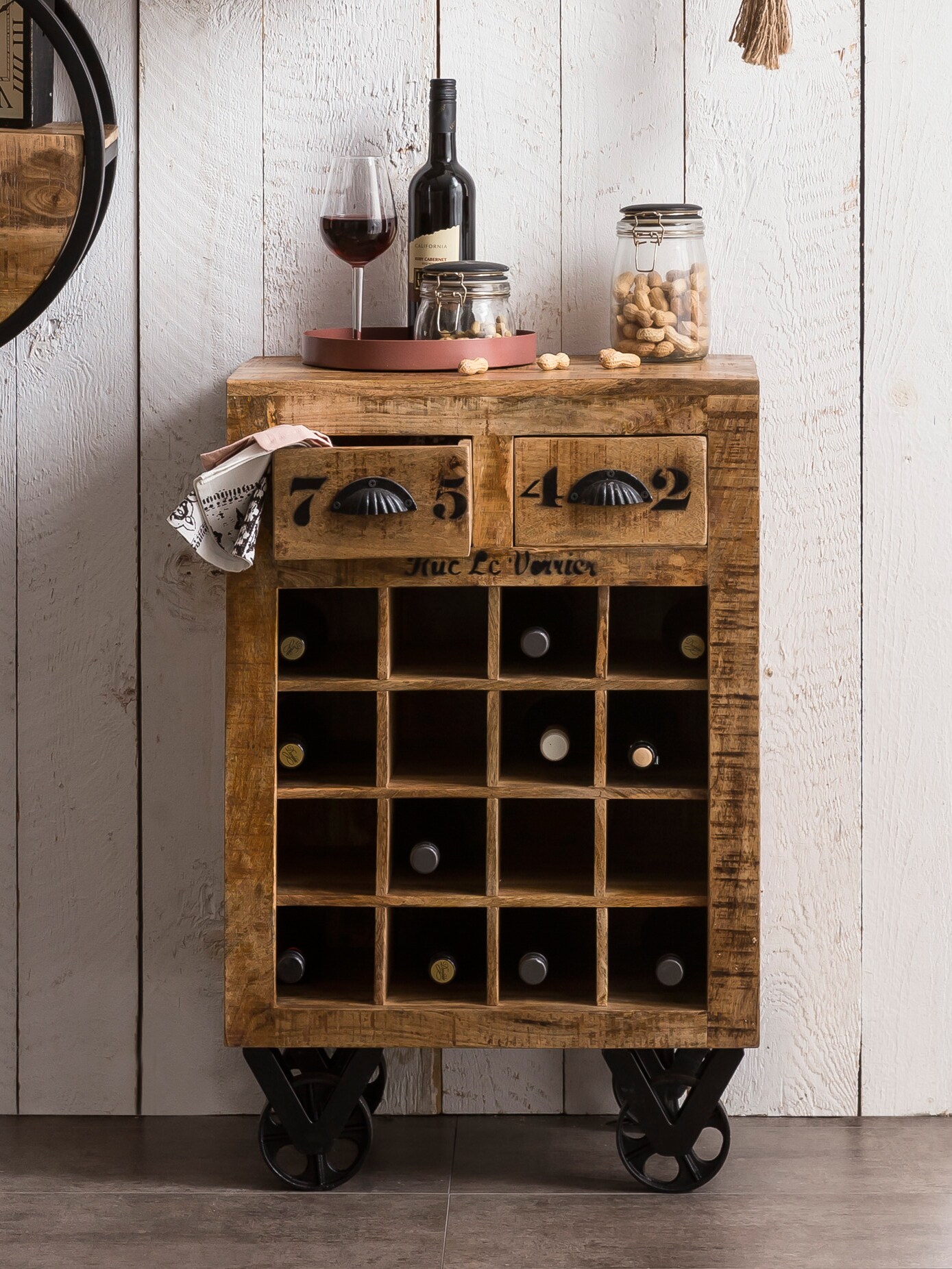 Kommode Weinregal Flaschenregal Weinschrank Flaschenschrank Flaschenständer