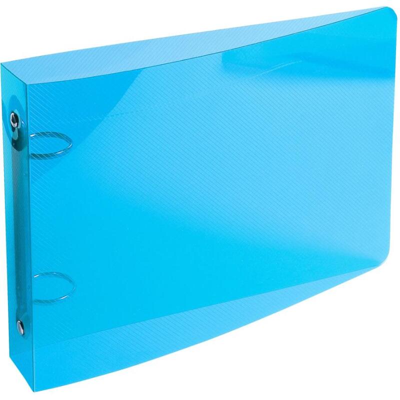 Classeur 2 anneaux plastifié pour fiches bristol Exacompta Crystal A5 - Dos 2,5 cm couleurs assorties