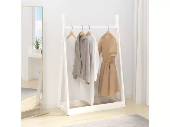 Porte-vêtements Blanc 100x45x150 cm Bois de pin massif