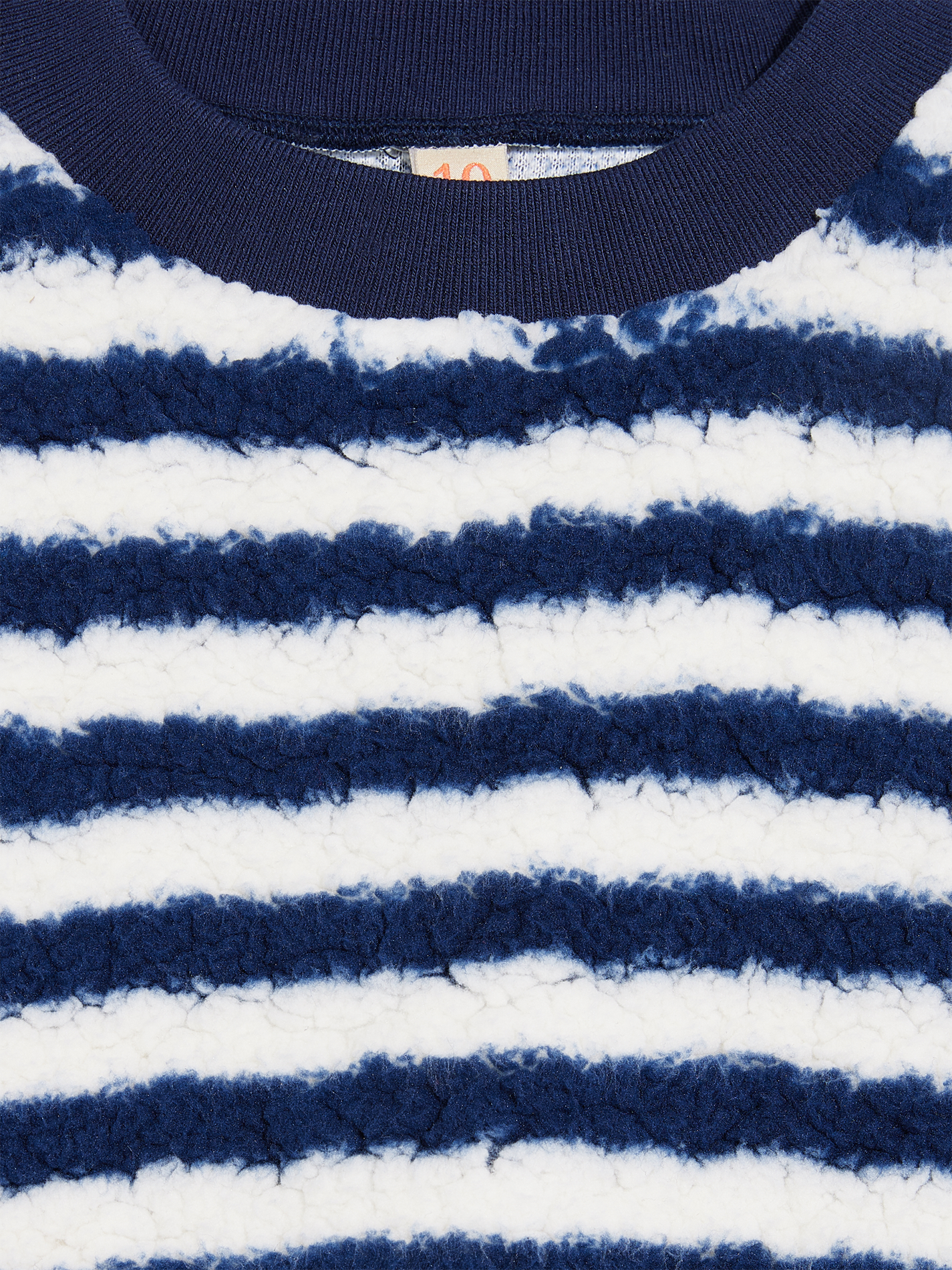 ADELA - Sweat col rond sherpa à rayures| Bleu