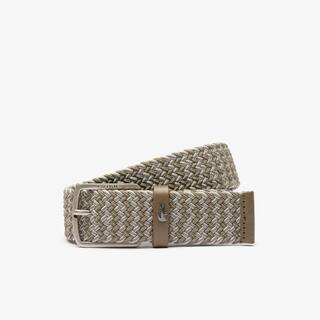 Ceinture en maille extensible avec crocodile Ceintures - Beige - Lacoste - Homme