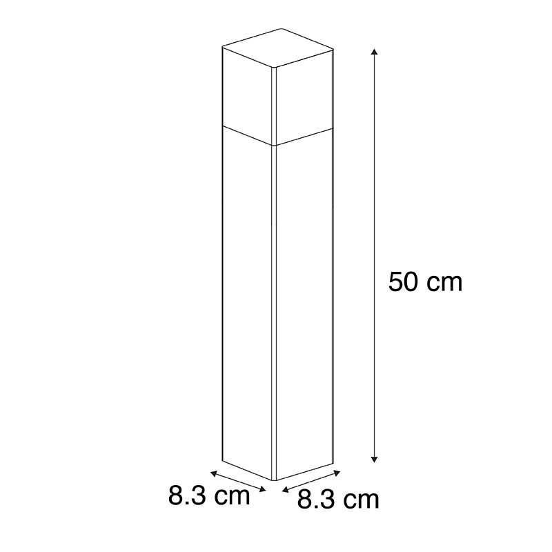 Buiten paaltje zwart opaal glas 50 cm grondpin en kabelmof - Denmark