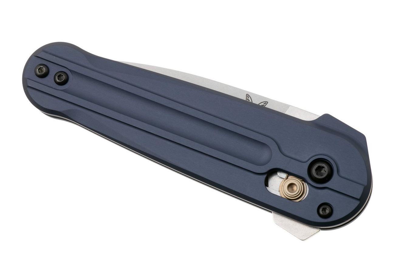 Benchmade Lowden 491 Stonewashed M390, Crater Blue Aluminium, zakmes