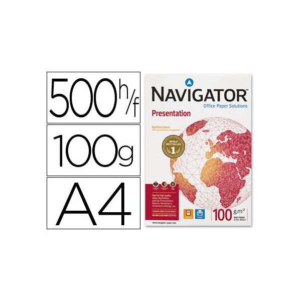 Navigator Presentation Papel Multiusos p/ Laser e Jacto de Tinta A4 100 G/m² Branco 500 Fls COP100CA