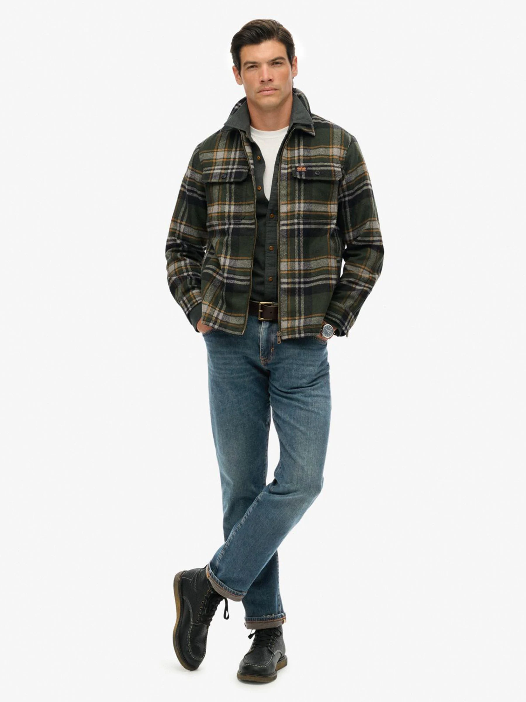 Groen - Superdry Wool Miller Zip Overshirt
