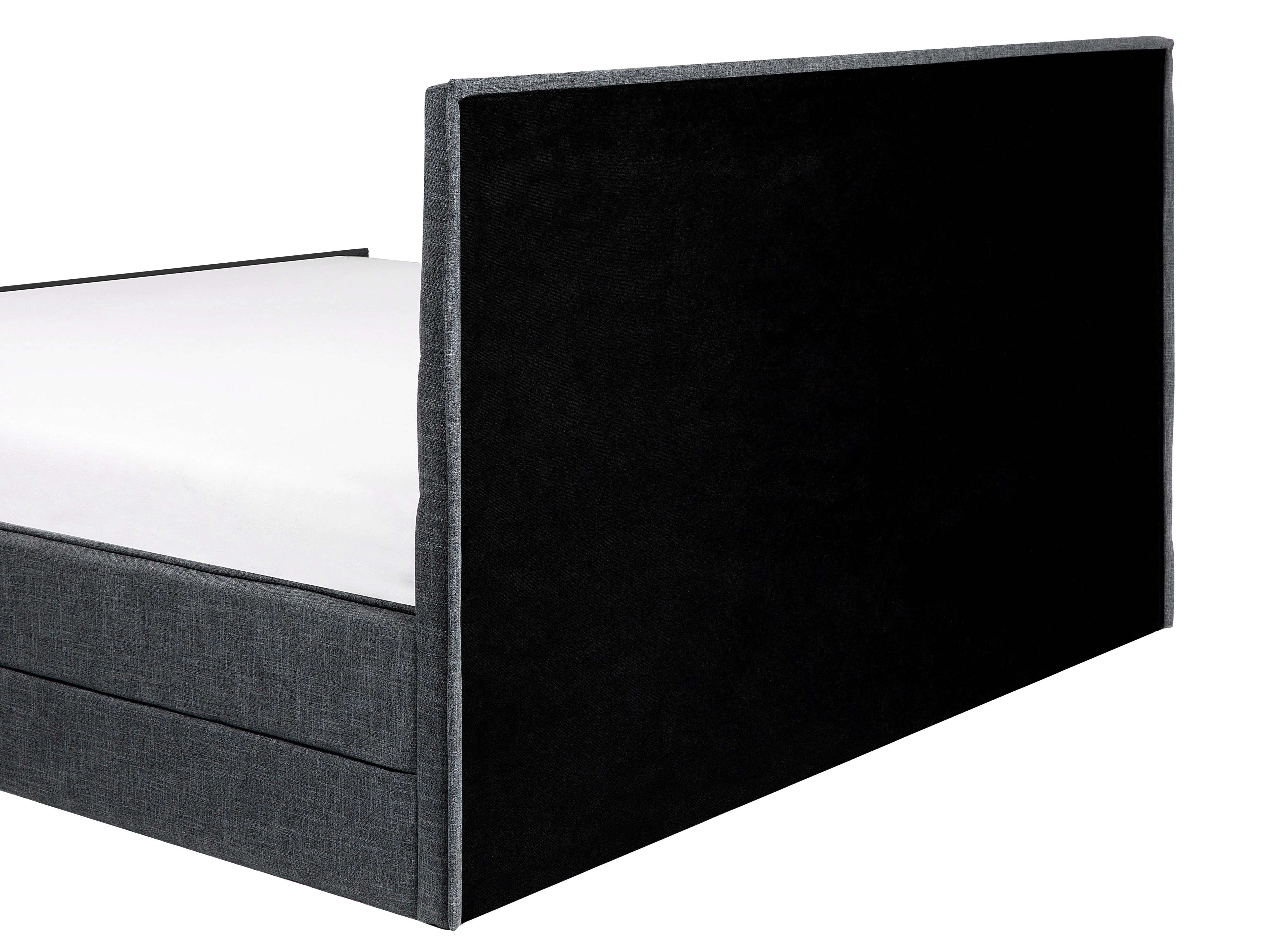 Bed Stof VALBONNE 160 x 200 cm Donkergrijs