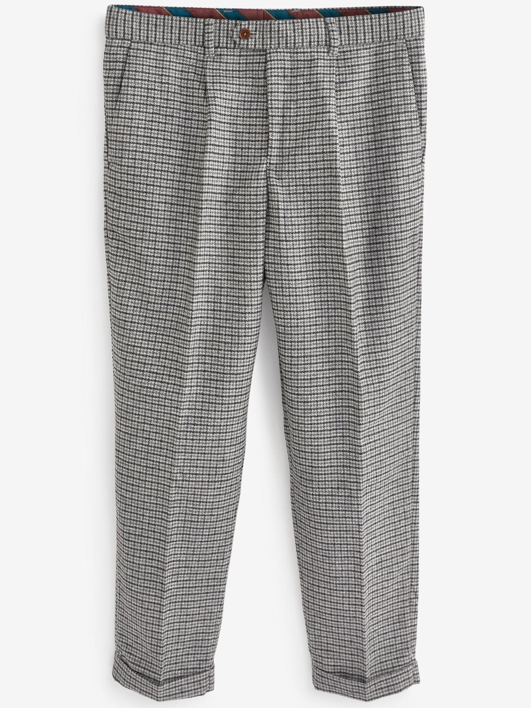 Bruin pied-de-poulemotief  - Nova Fides formele broek