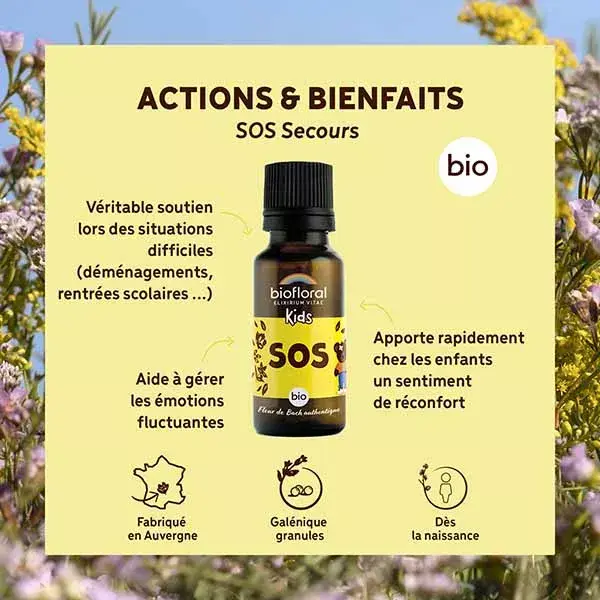 Biofloral SOS Rescue Grânulos Orgânicos para Crianças 19,5g