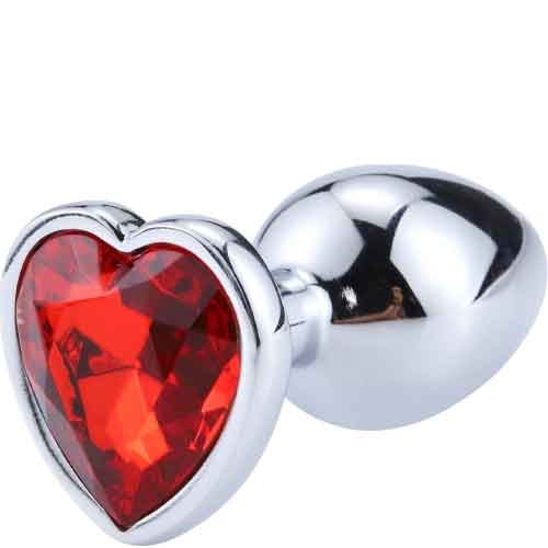 Plug anal bijou coeur - Rouge - Taille S