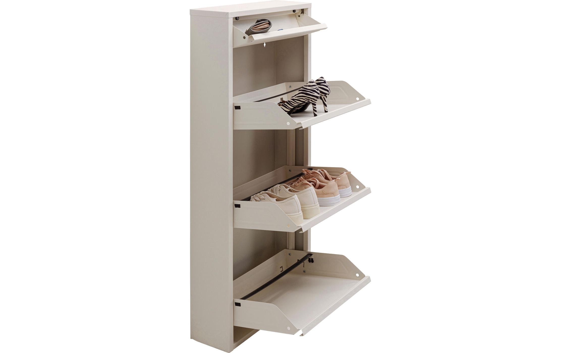 Schuhschrank Caruso 3 plus 1 50 x 115 cm, Beige<br>Schuhschrank mit kleinem Fach für Accessoires