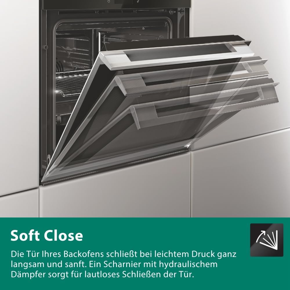 Bauknecht BBI4S8HM1SK Einbau-Heißluftbackofen/ 60 cm, 73 l/Multi-Level-Kochen/AirFry-Funktion/PowerHeißluft/High-Temperature Pizzafunktion/Dynamic Intelligence/Active Multiflow