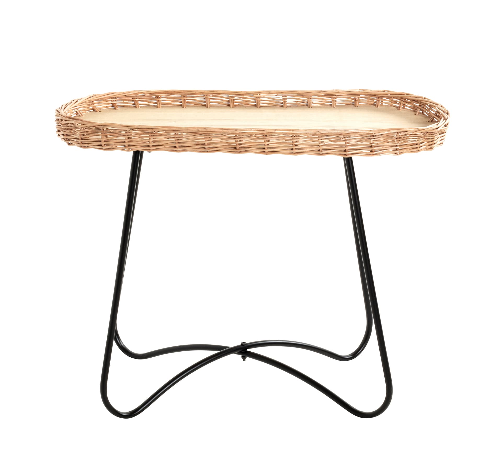 Beistelltisch 70 x 33 cm natur/schwarz