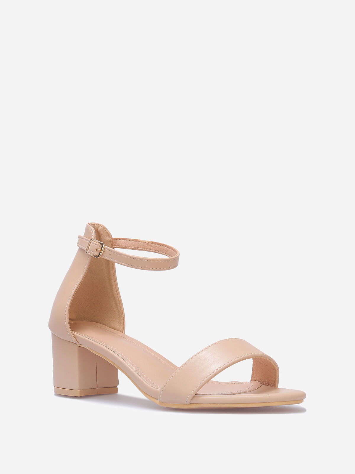 Sandales à talon carré grandes tailles- Beige