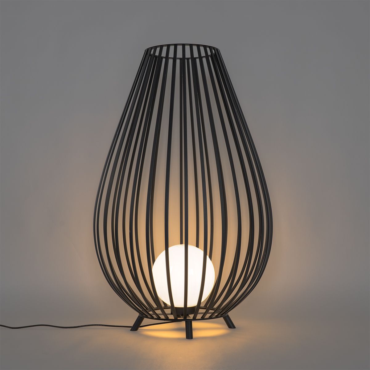 Set van vloerlampen zwart met opaal 110 cm en 70 cm - Angela