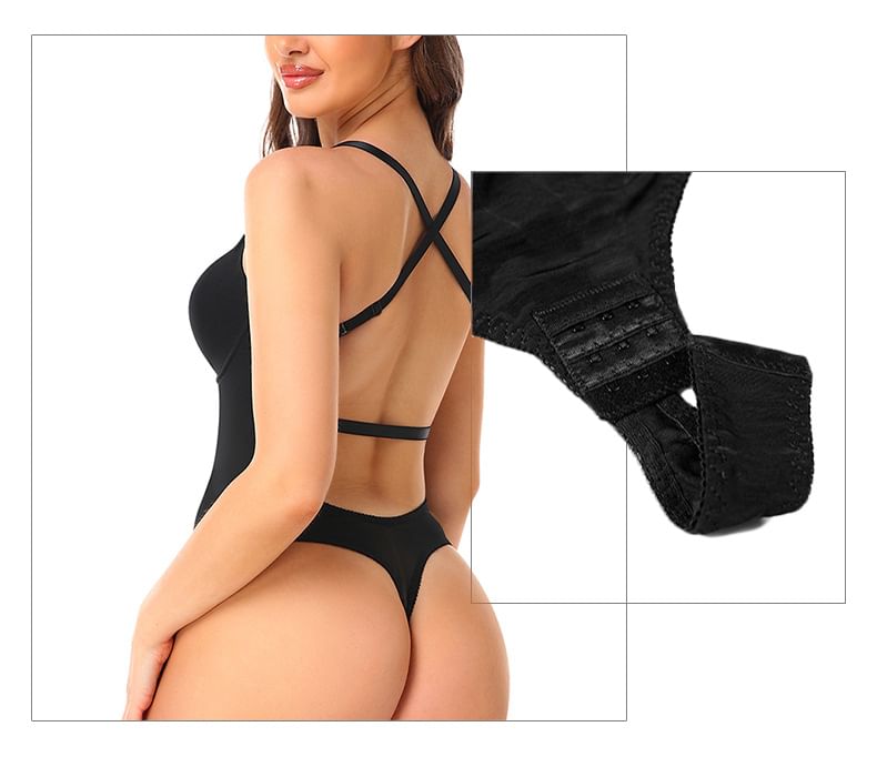 Merkalf - Cross Strap Plain Bodysuit