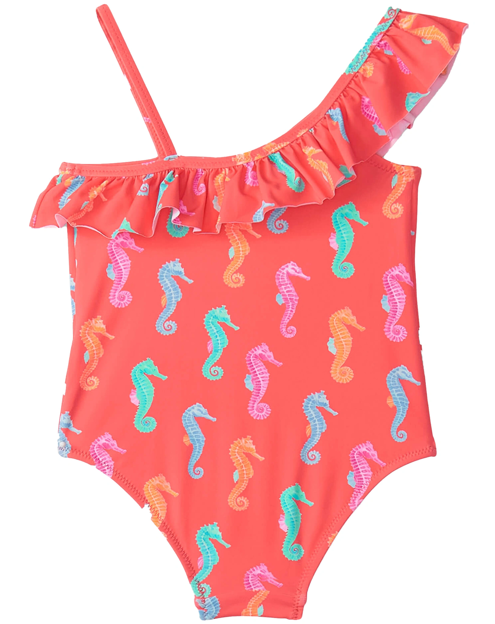 Badeanzug PAINTED SEA HORSES in coral