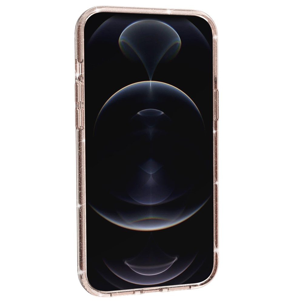 iPhone 14 Hybrid Hardcase Schutzhülle im Glitzer Design - Gold / Transparent