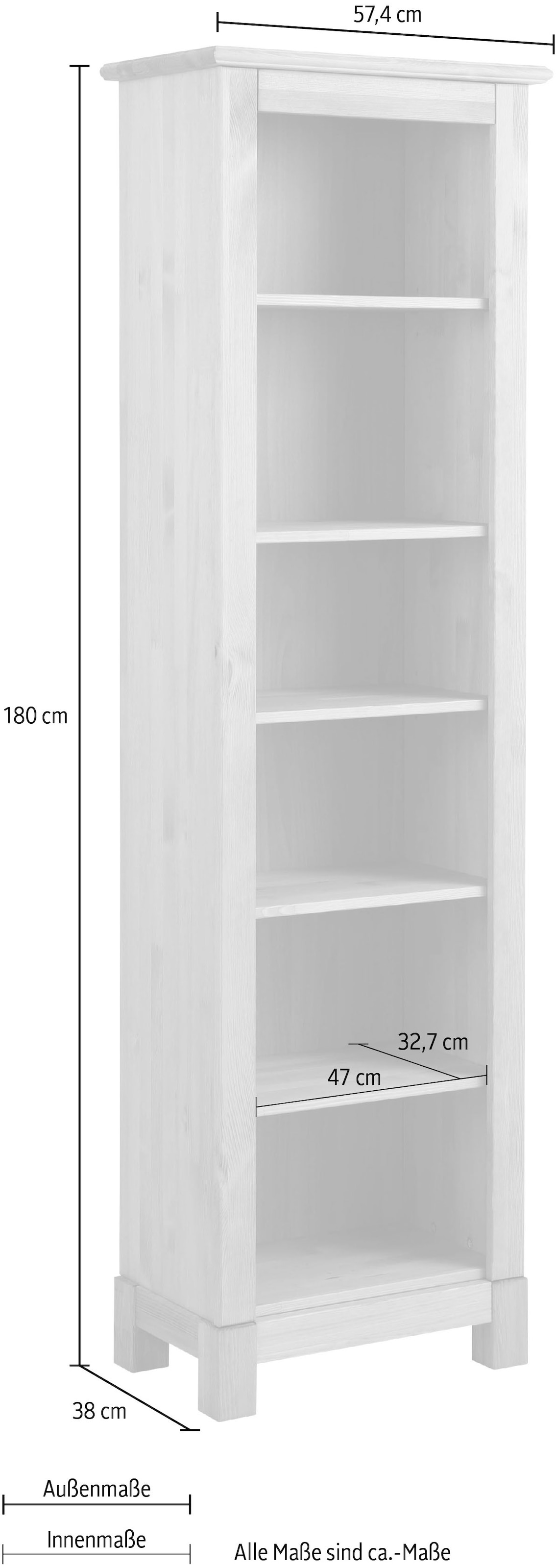 Home affaire Standregal »Rauna« Höhe 180 cm, aus massiver Kiefer, FSC®-zertifiziert