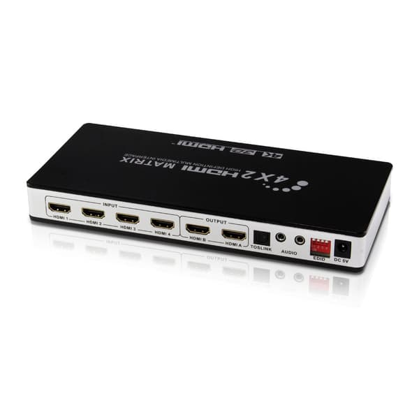 INF Matrisebryter HDMI 4 x 2 UHD 4K2K 3D med EDID-funksjon