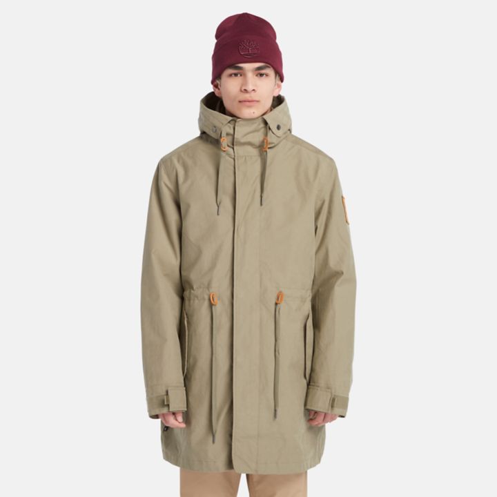 Jaqueta parka Snowdown Peak 3 em 1 com cauda de peixe, resistente à água, para homens, na cor verde.
