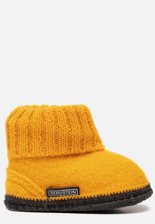 Bergstein Cozy slofjes geel Schapenwol 750211