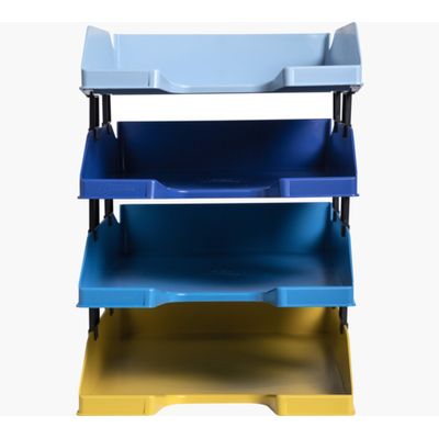 Exacompta BeeBlue - Lot de 4 corbeilles à courrier - couleurs assorties