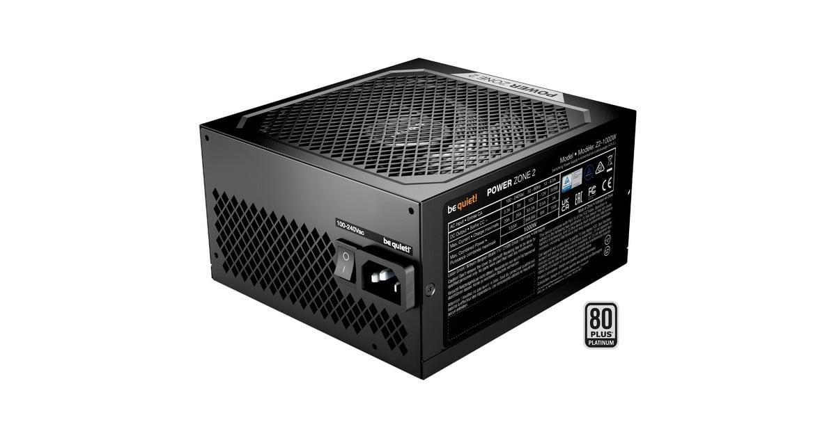 be quiet!Power Zone 2 modulaire 1000 watt voeding   (Zwart, 1x 12V-2x6, 3x PCIe)