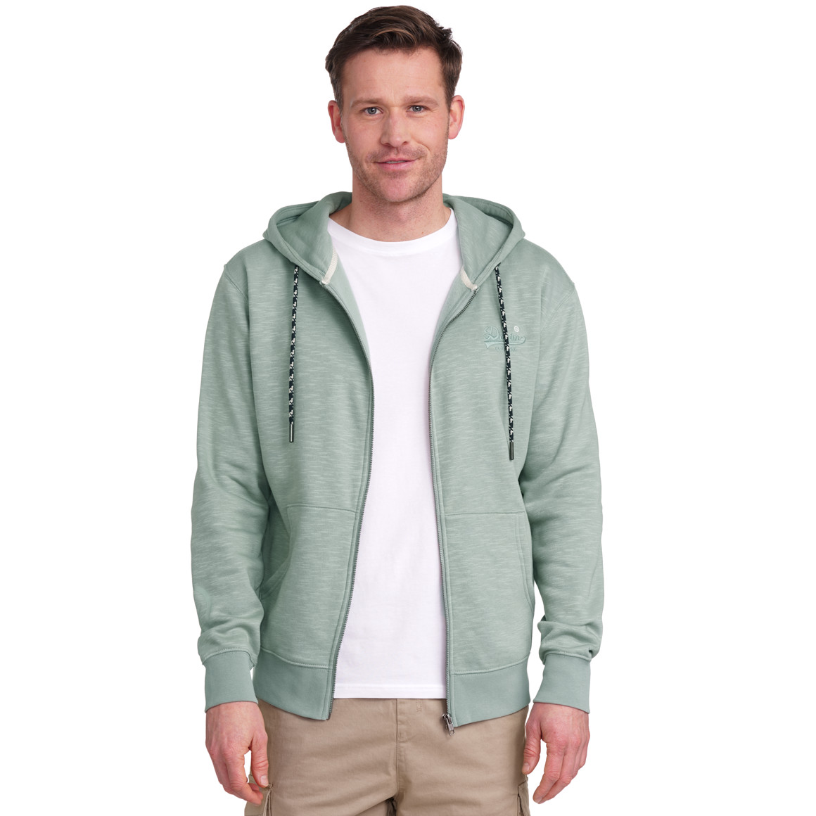 VanVaan Denim Herren Sweatjacke aus Flammgarn salbei