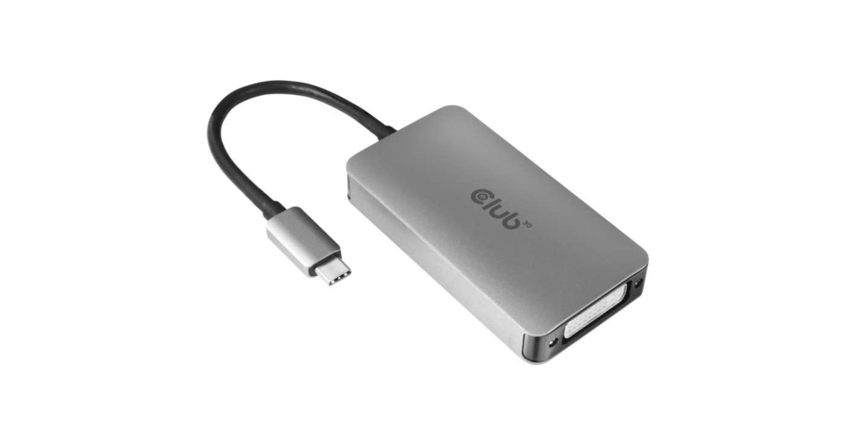 Club 3DUSB Type C to DVI-I DUAL LINK Active Adapter  (Grijs, CAC-1510)