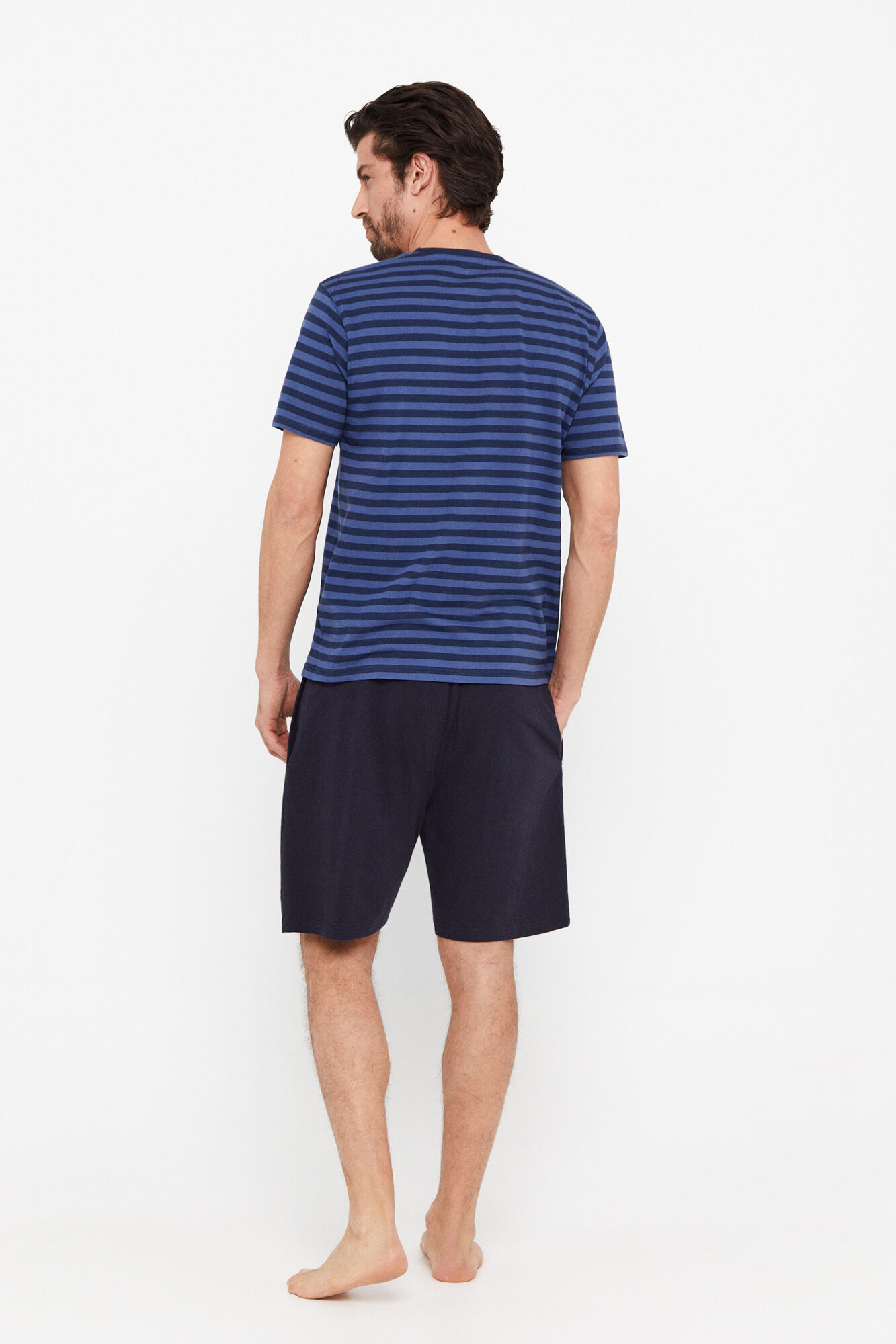 Conjunto de pijama de malha - Azul marinho