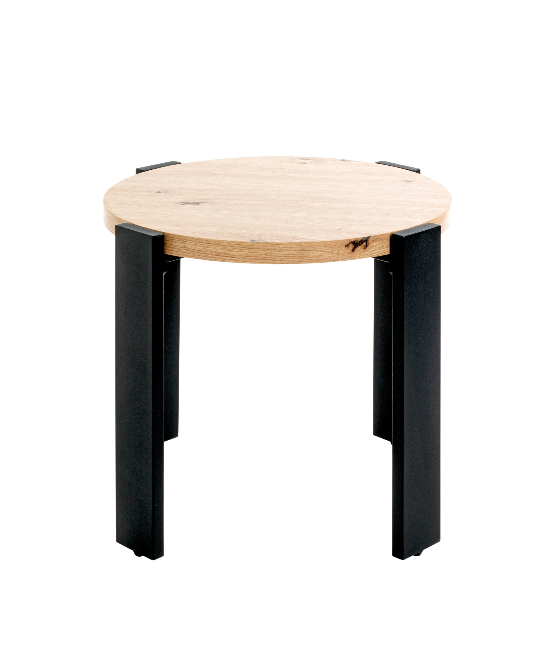 Beistelltisch ø 50 cm braun/schwarz
