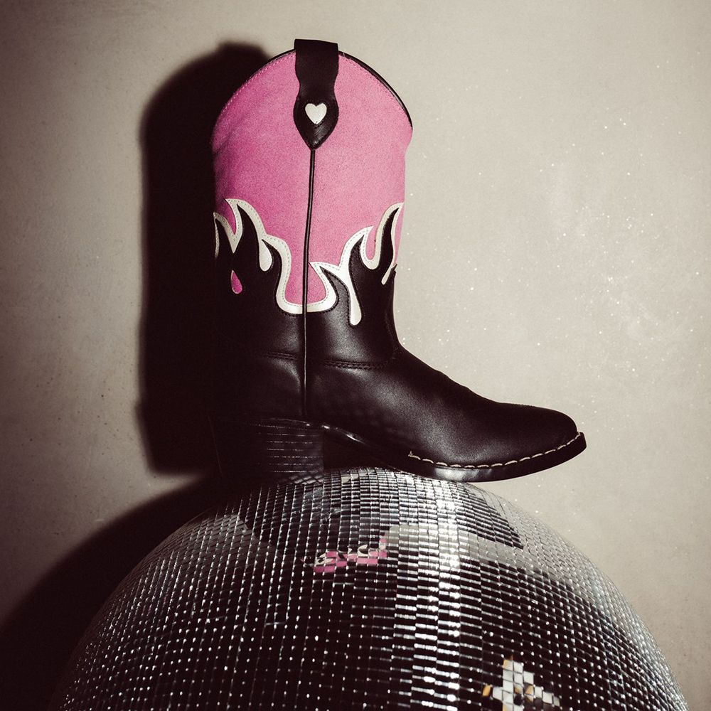 Moonrise cowboylaarsjes Fayme roze - zwart