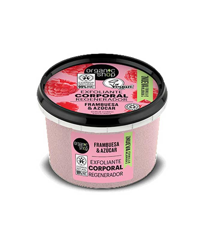 Organic Shop - Esfoliante corporal regenerador - Framboesa e açúcar biológicos