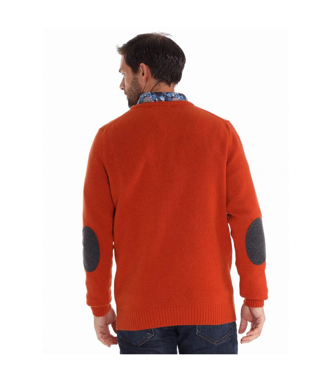 Pull col v chaud a coudières