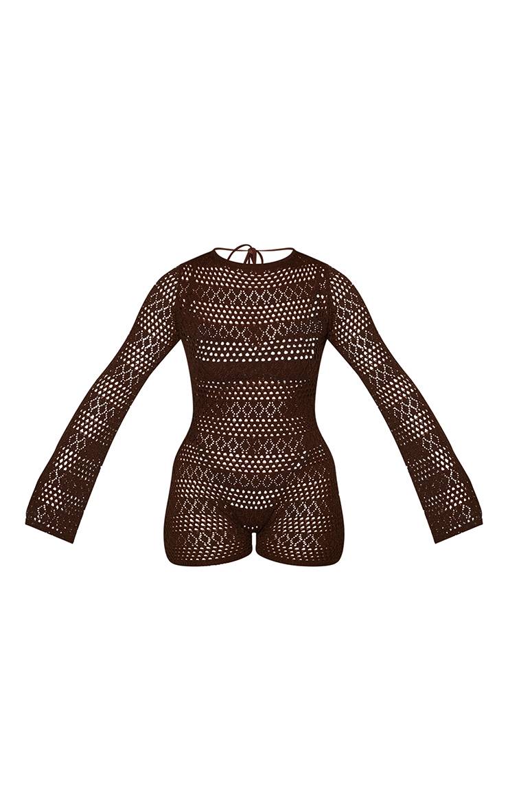 Chocolat Combishort En Maille À Dos Ouvert Shape