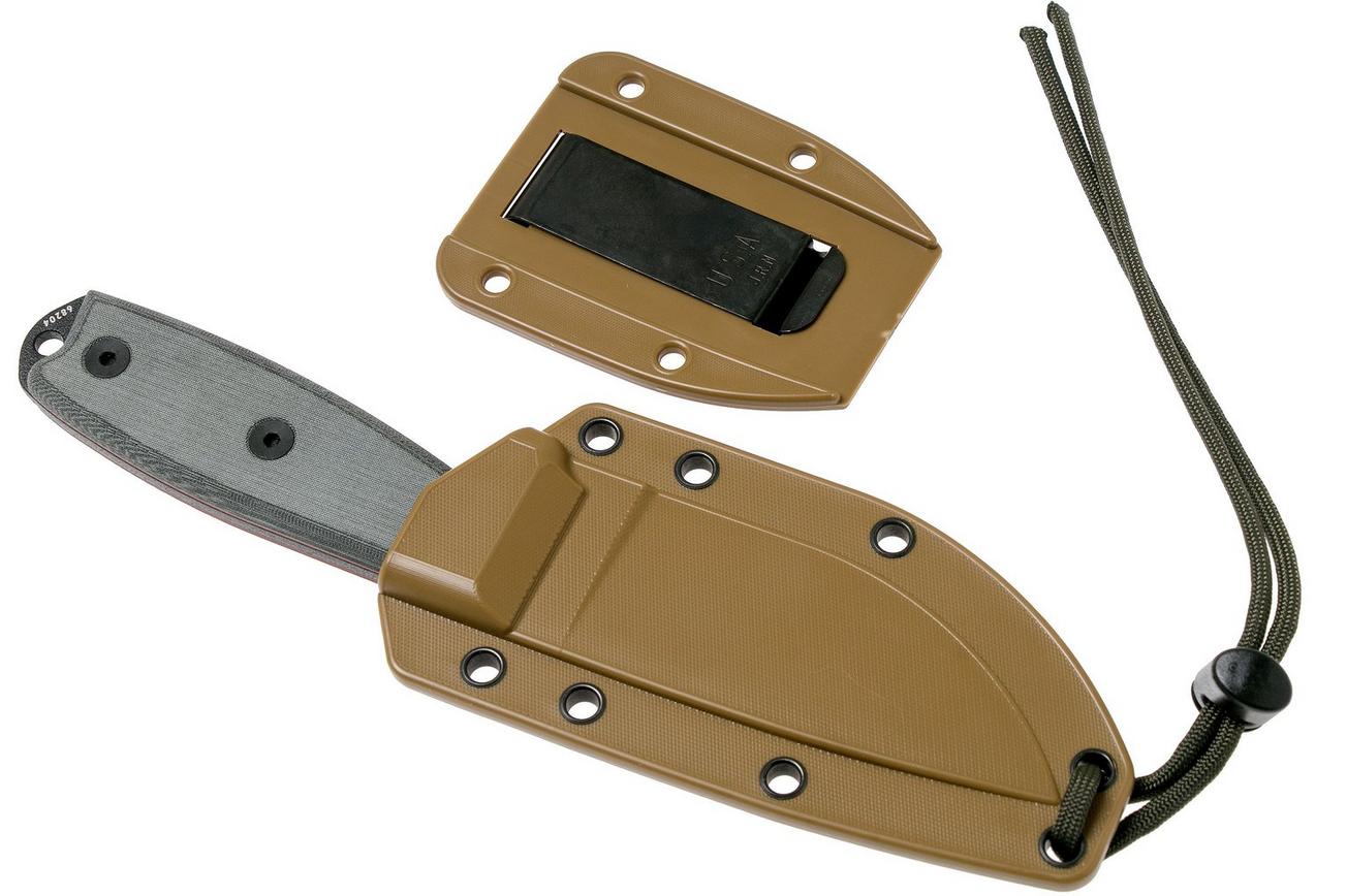 ESEE Model 3 Modified Pommel black blade, grey handle 3PM met schede   clip