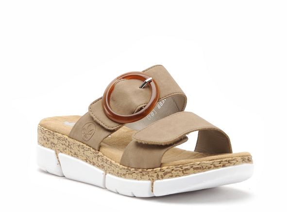 Rieker mules et sabots plats femme v2392 beige