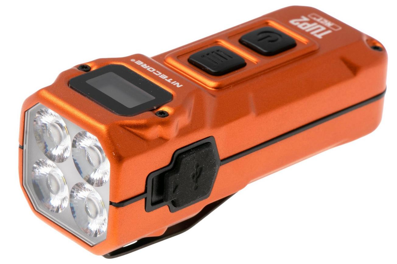 Nitecore TUP2 Alloy Orange, oplaadbare sleutelhangerzaklamp, 1200 lumen
