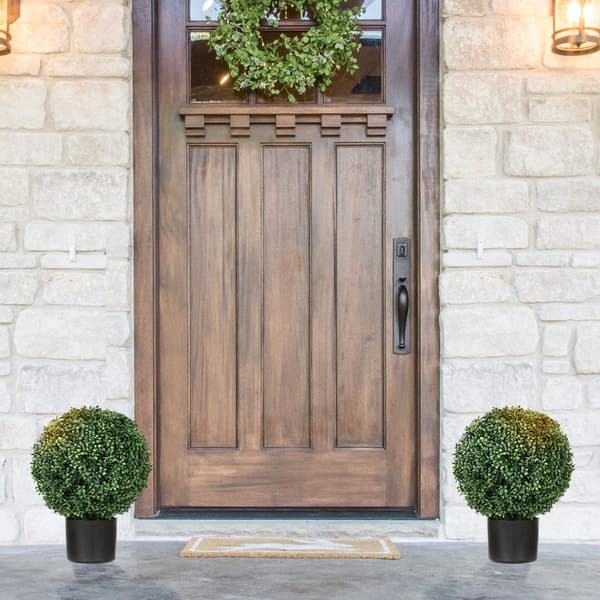 Kunstige planter, sett med 2 UV-bestandige kunstige planter i blomsterpotte, 52 cm bokstrær, stueplante for hage, stue, grønn