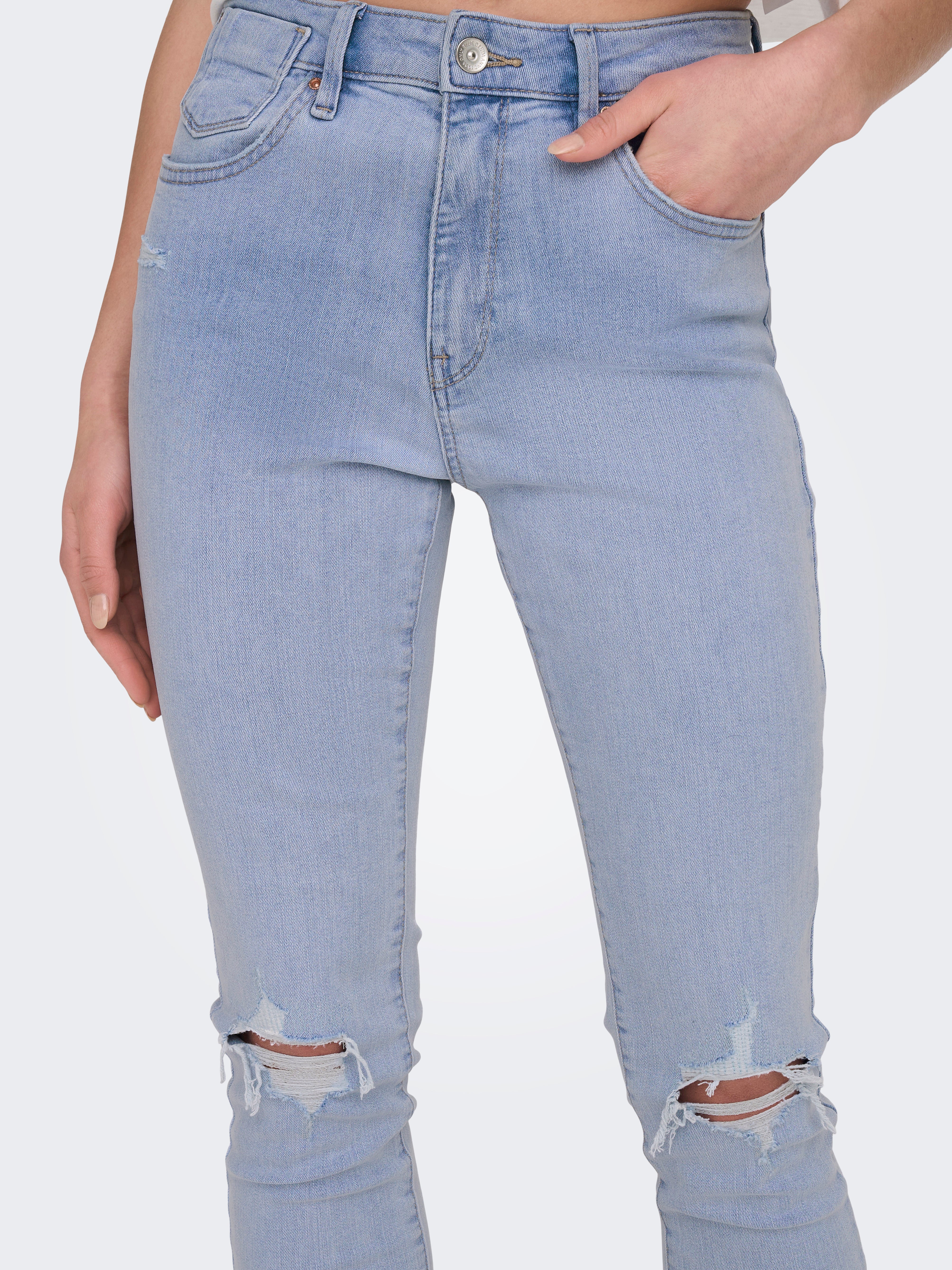 ONLFOREVER Hohe Taille Skinny Fit Jeans Light Blue Denim