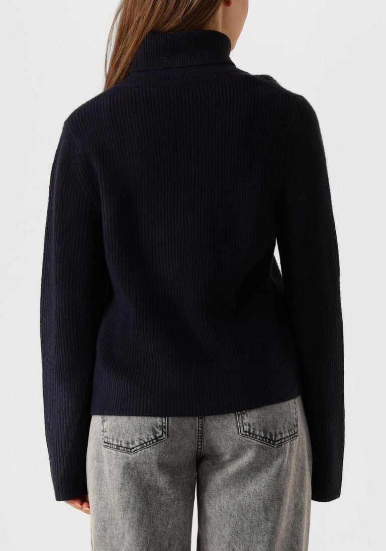 blauwe co'couture coltrui row rib rollneck