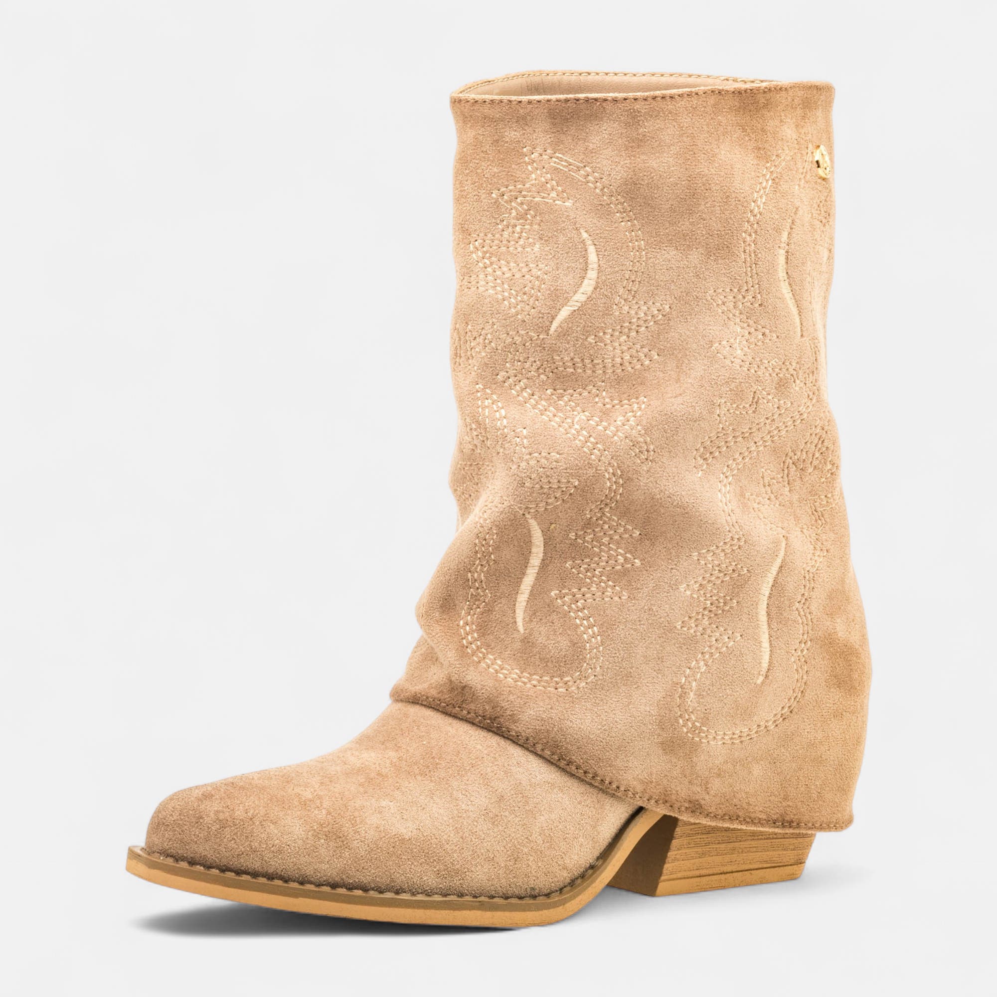 Santiags à talon Femme beige